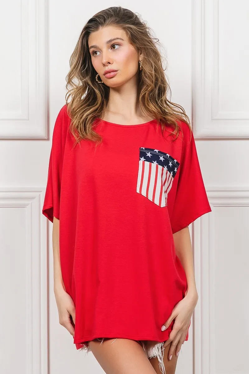 French Terry With Front Pocket Dolman Sleeves Top, image 6