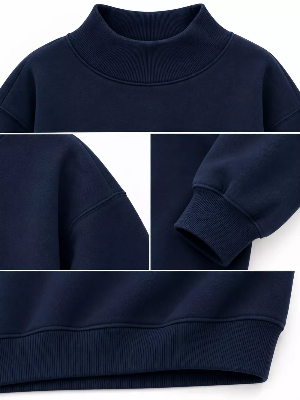 Oversized Mock Neck Long Sleeve Sweatshirt, image 53