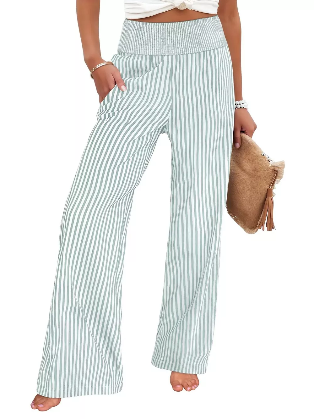 Striped Wide-Leg Pants, image 9