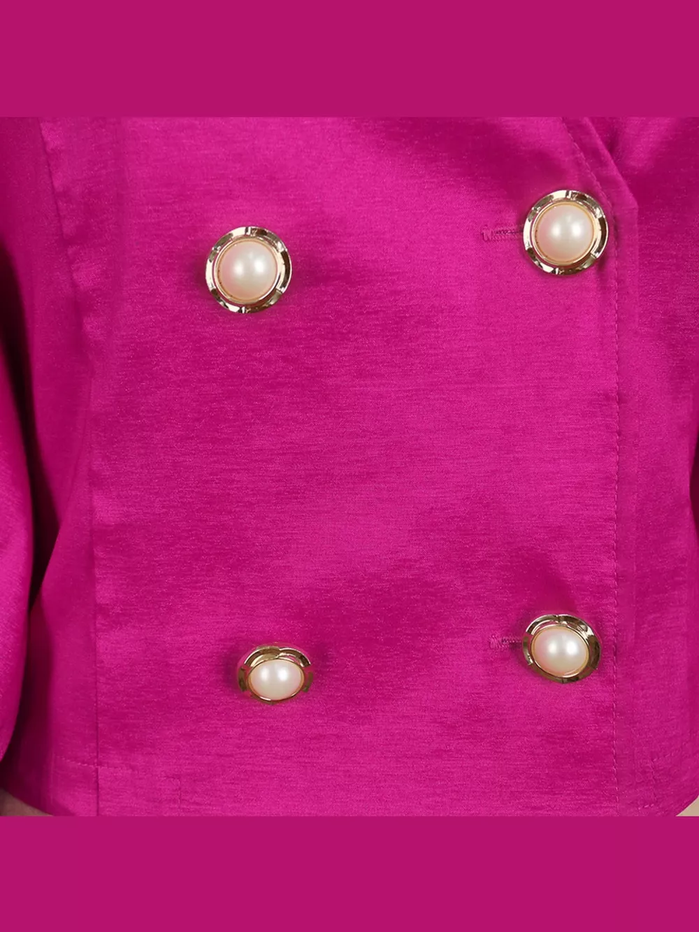 Full Size Double-Breasted Puff Sleeve Blouse Plus Size, image 6