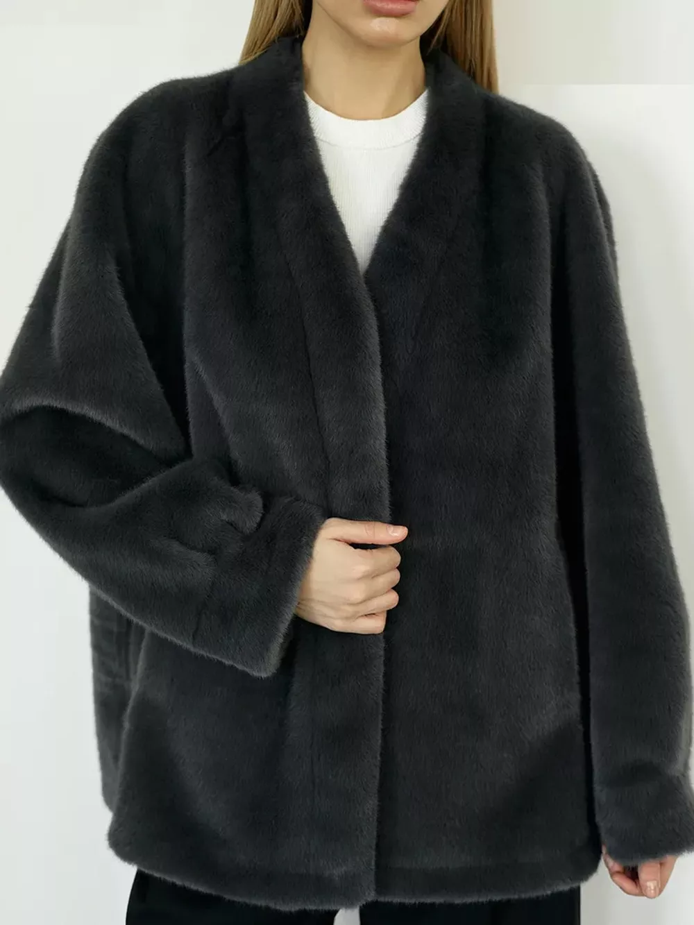 Faux Fur Open-Front Outerwear, image 10