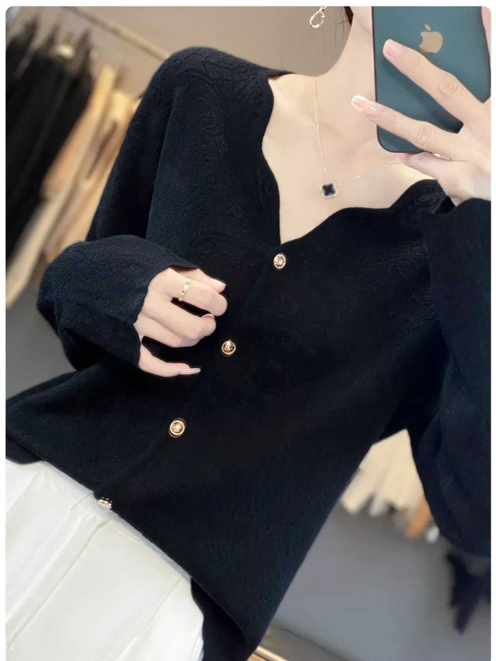 Lace V-Neck Cardigan, image 9