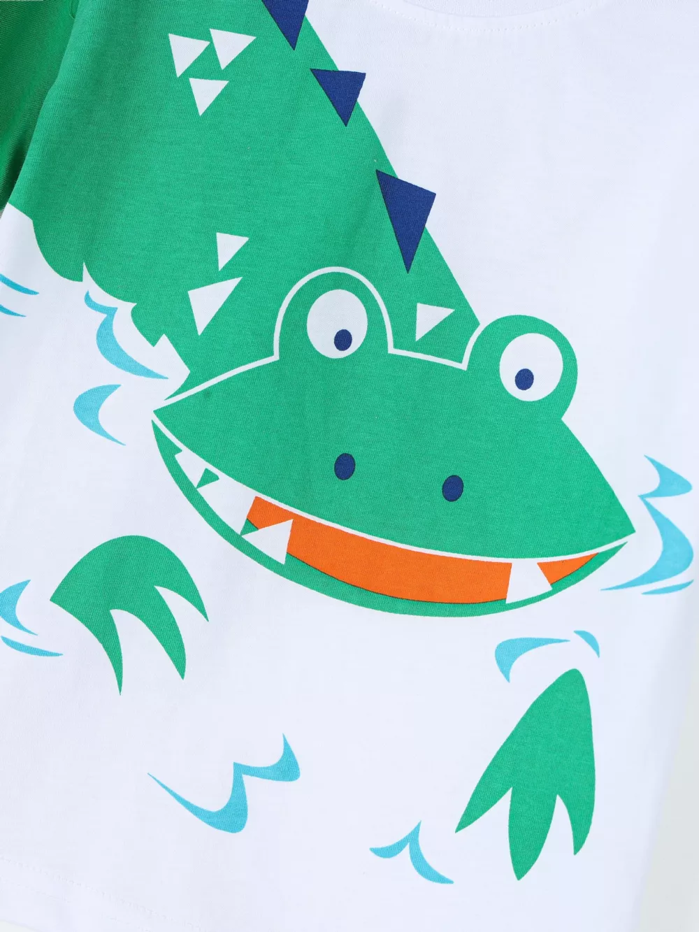 Children's Crocodile Graphic Round Neck T-Shirt, image 4