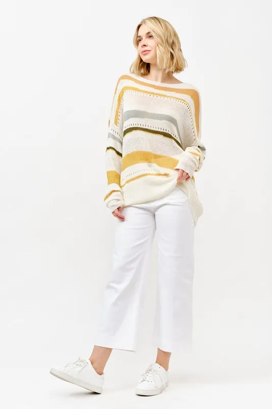 Abstract Striped Light Weight Loose Sweater, image 3