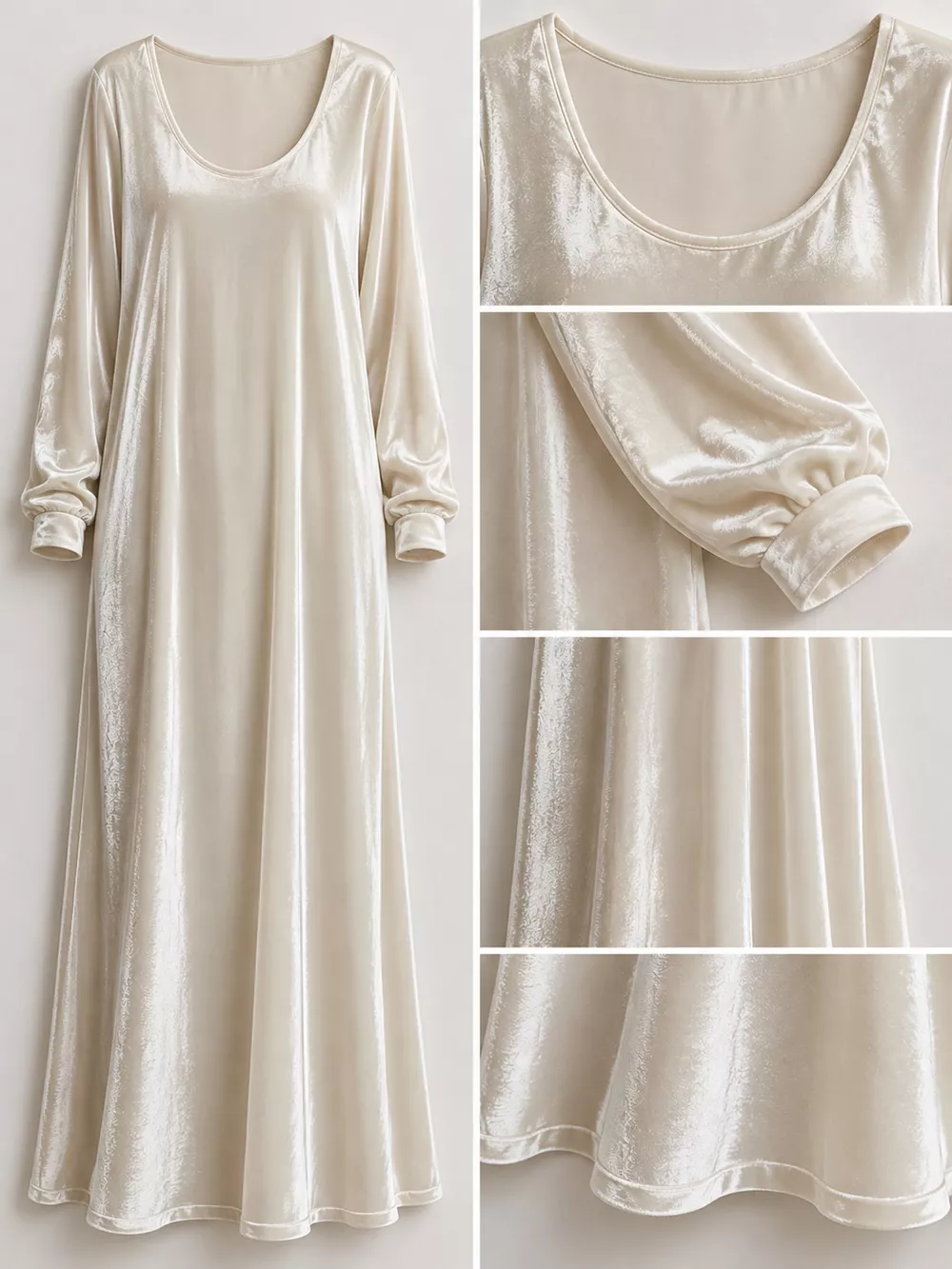 Velvet Long-Sleeve Maxi Dress, image 25