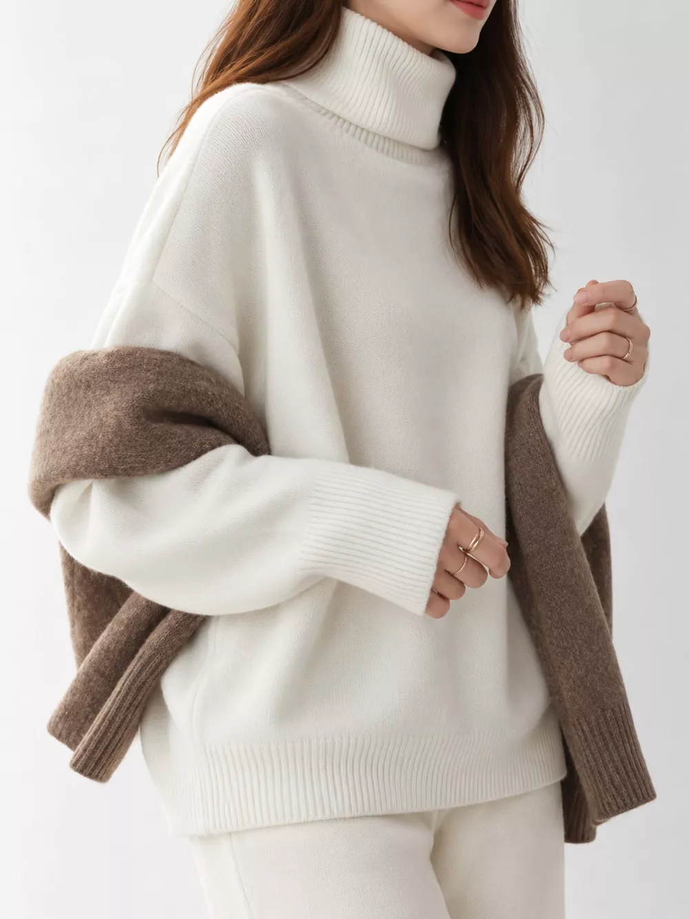 Turtleneck Dropped Shoulder Sweater, image 31