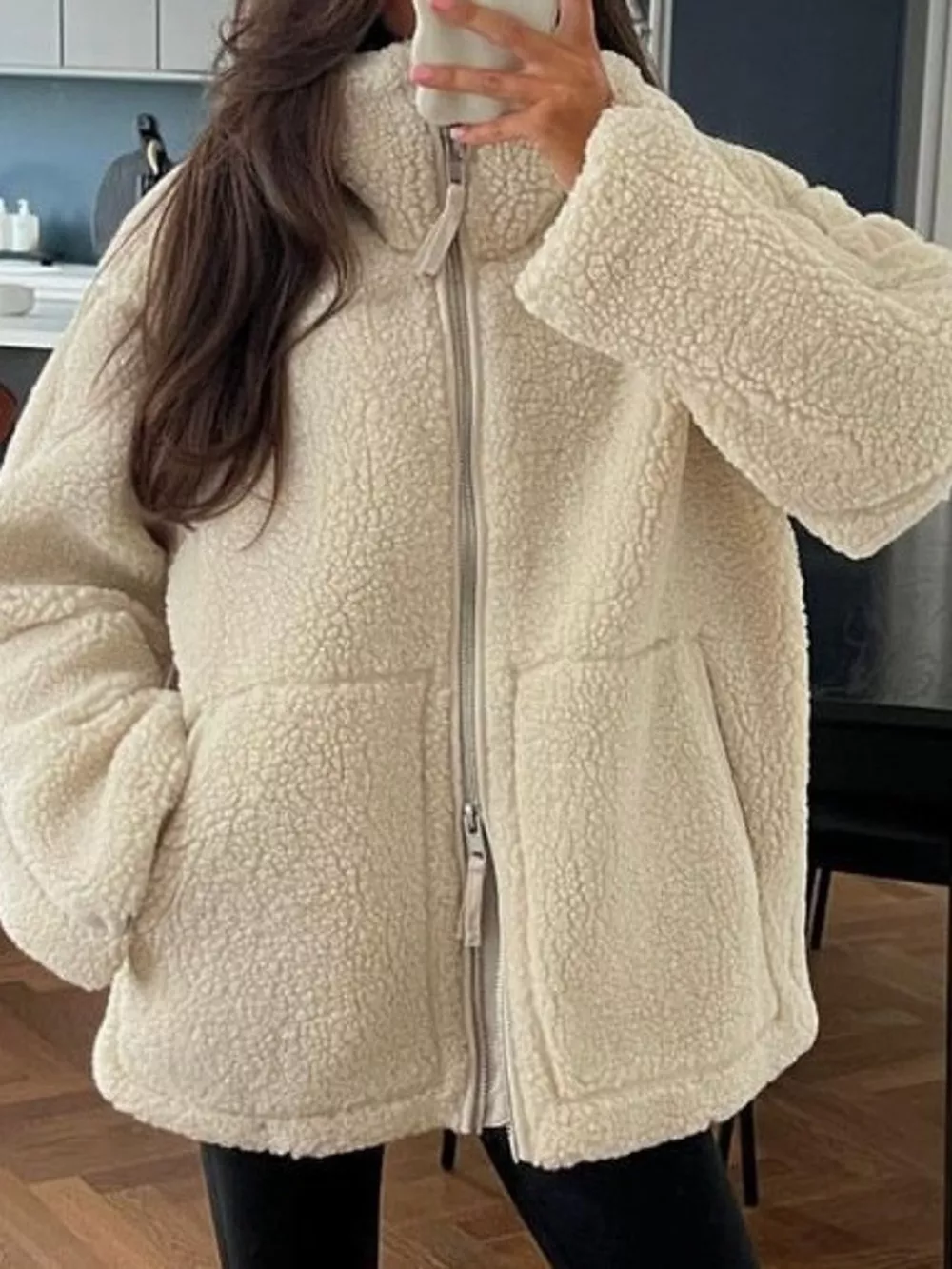 Sherpa Zip-Up Outerwear