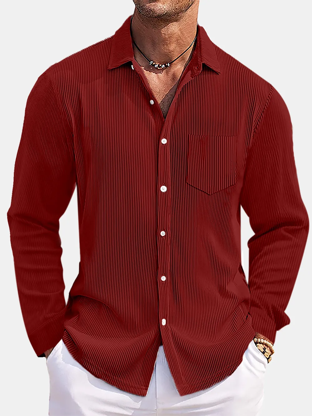 Men's Full Size Button Down Long Sleeve Shirt Plus Size, image 7