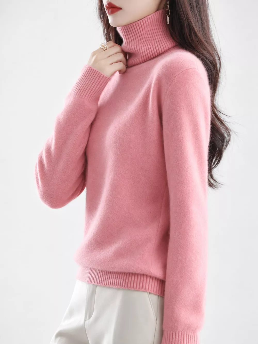 Full Size Turtleneck Long Sleeve Sweater Plus Size, image 37