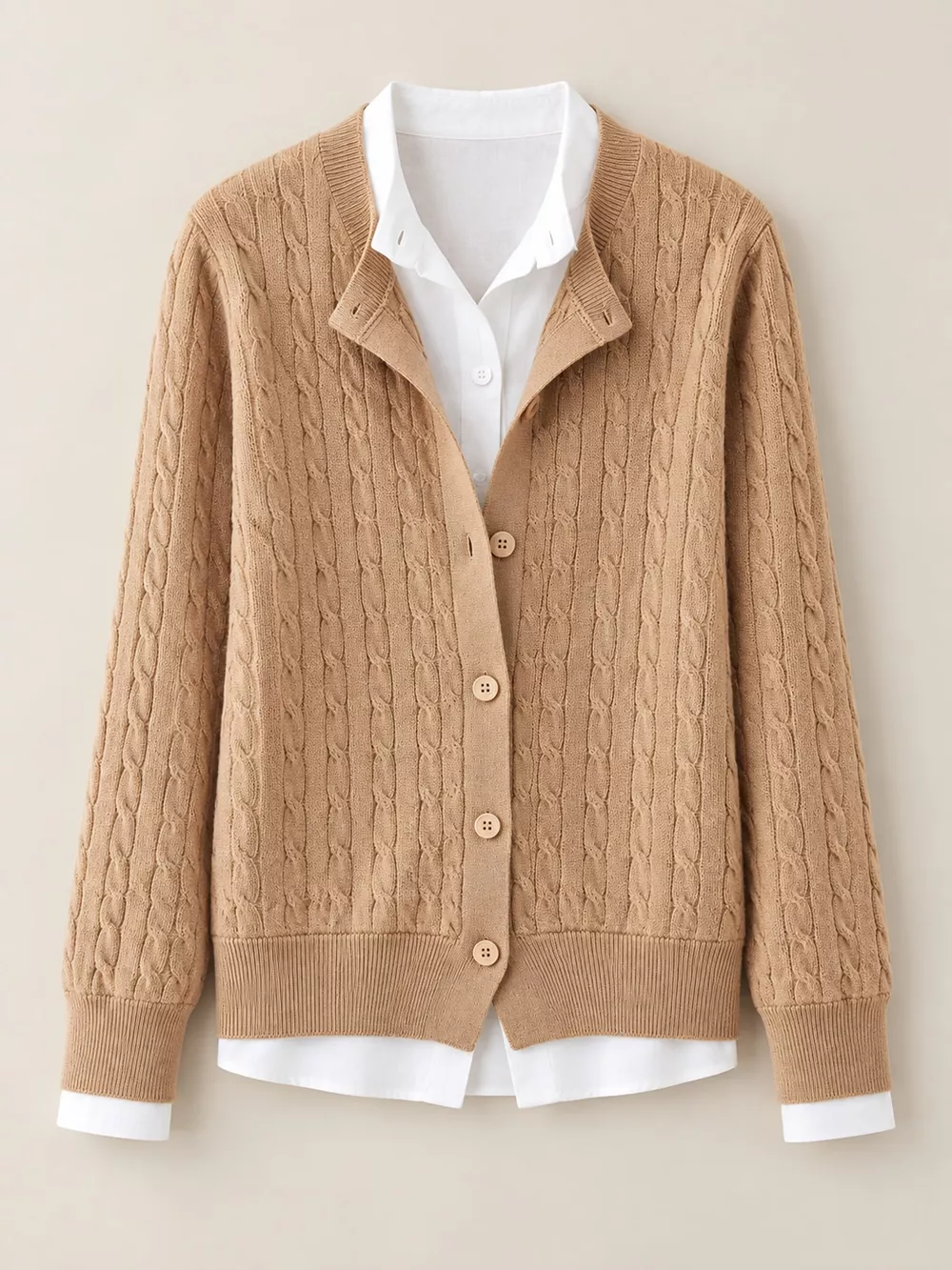 Cable-Knit Button-Down Cardigan, image 21