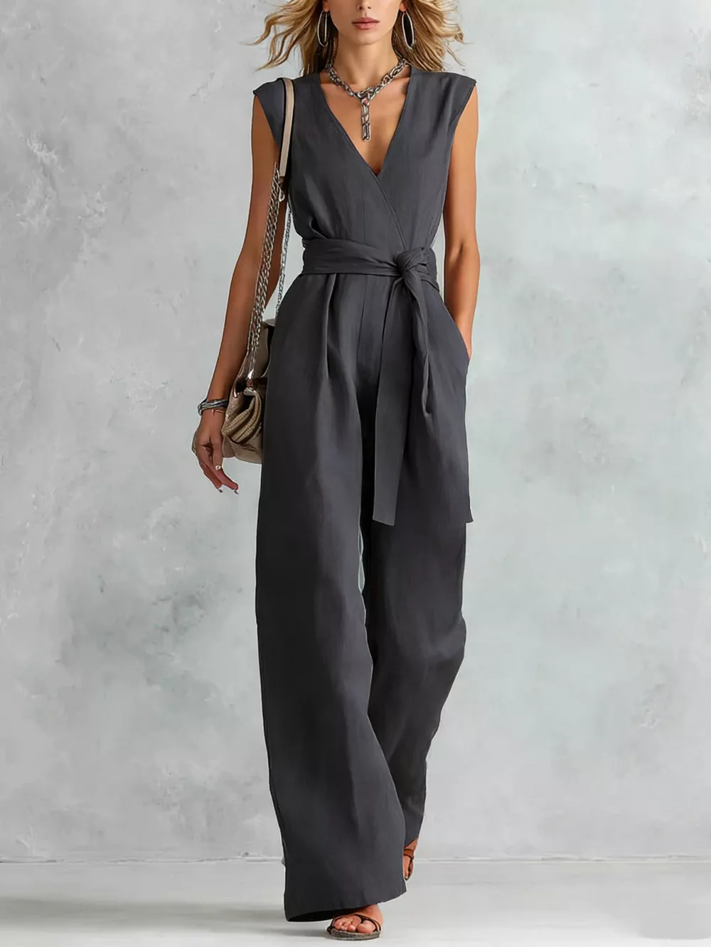 Sleeveless Wide Leg Jumpsuit, image 7