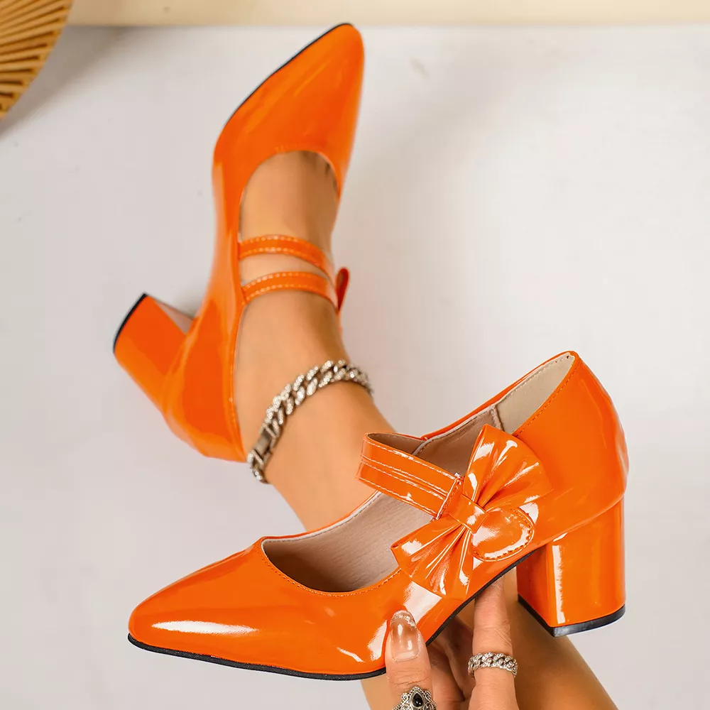 Point Toe Block Heels Pumps, image 9