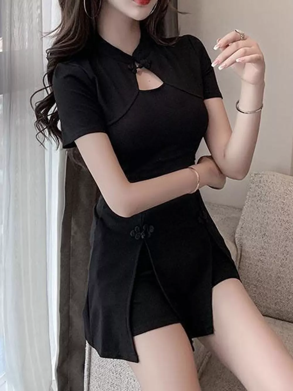 Cutout Short Sleeve Mini Dress, image 2