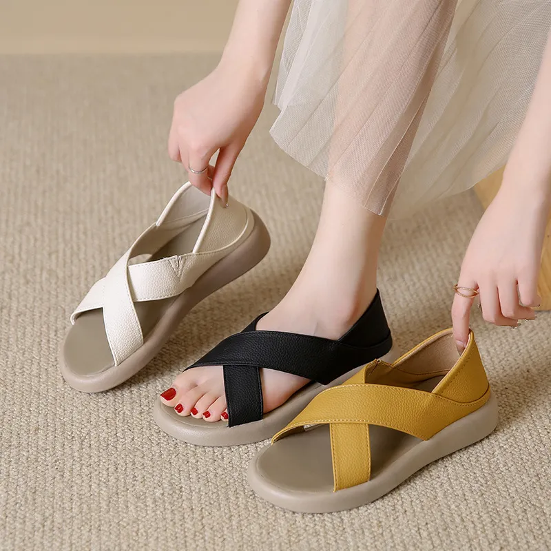 Crossover Platform Comfort Sandals, image 12