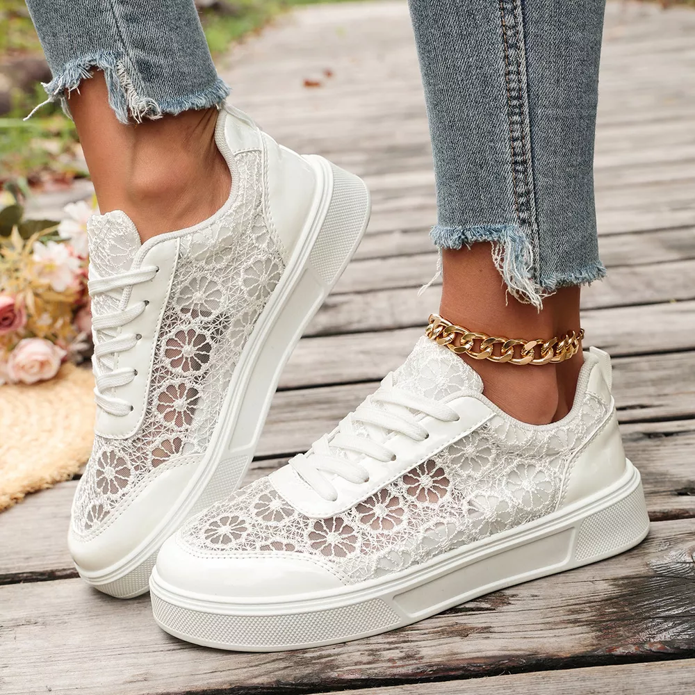 Round Toe Lace Sneakers, image 4