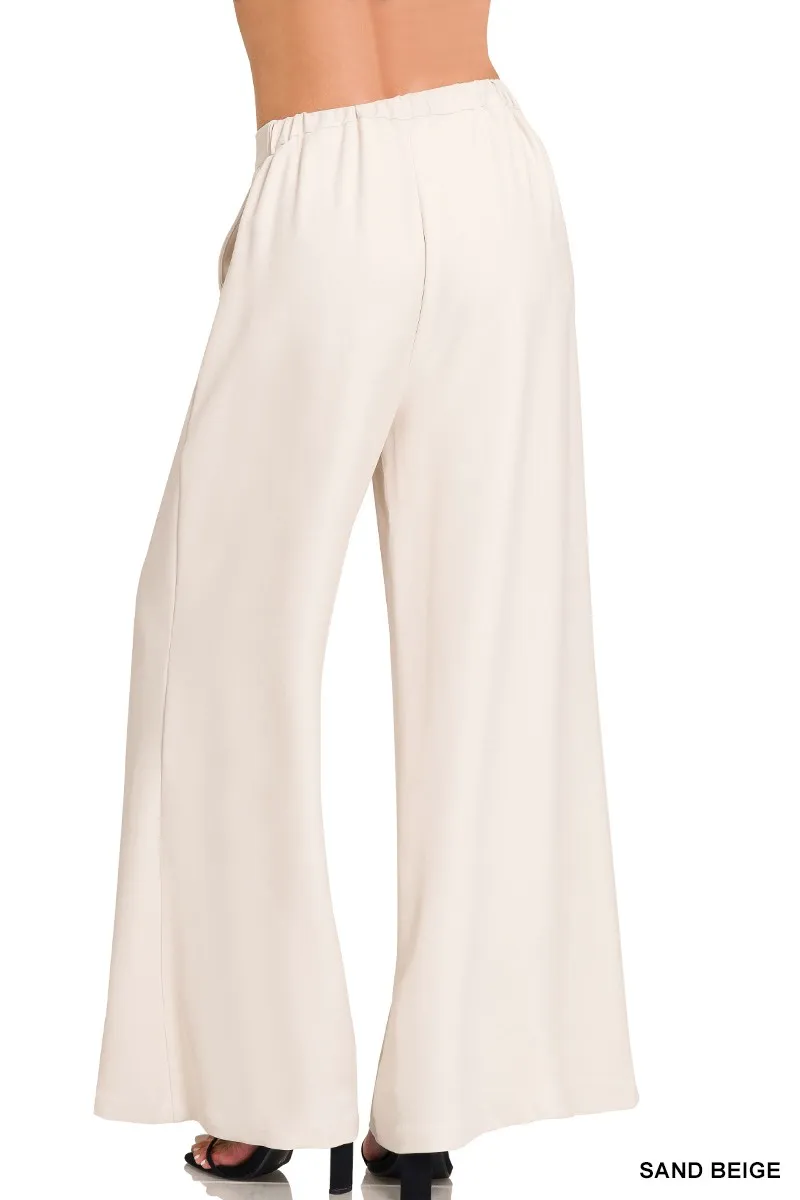 Relaxed Fit Elastic Waisted Wide Leg Pants, image 2