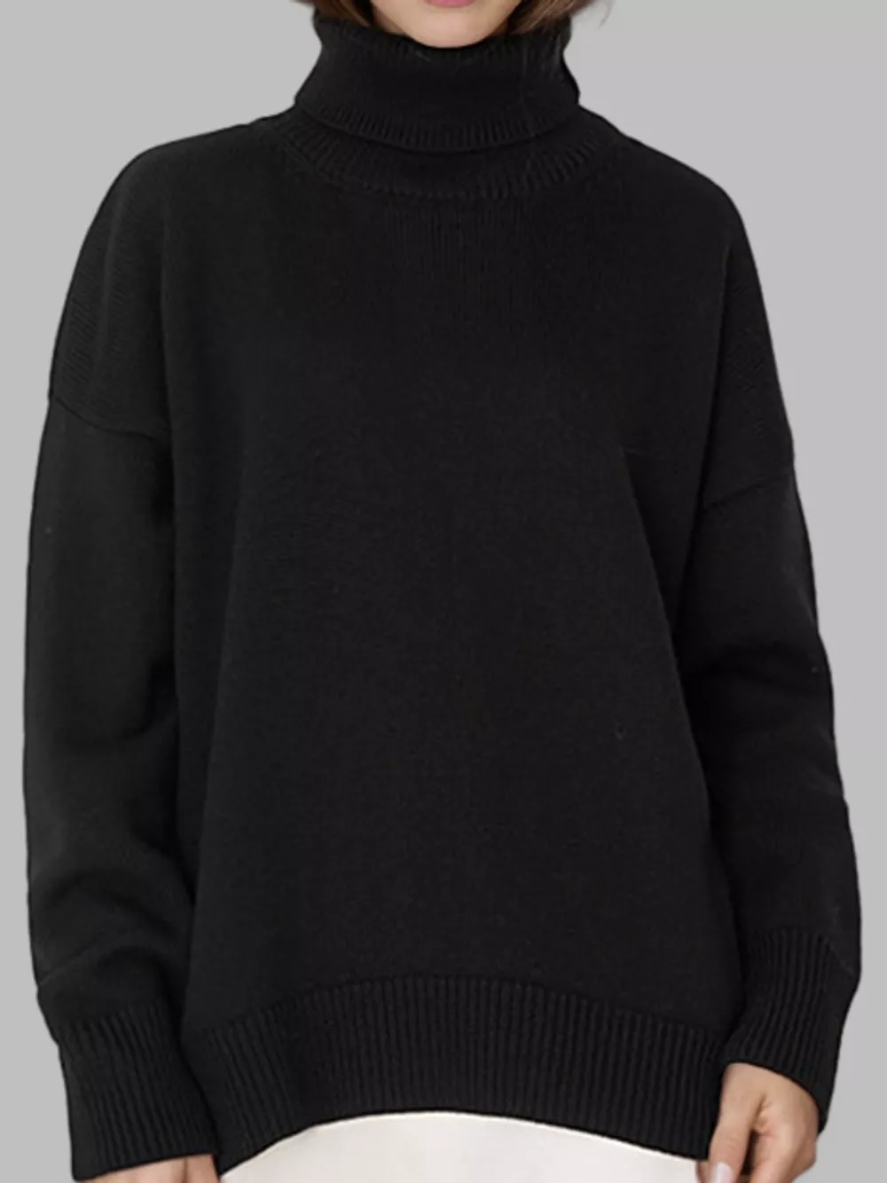 Turtleneck Dropped Shoulder Sweater, image 8