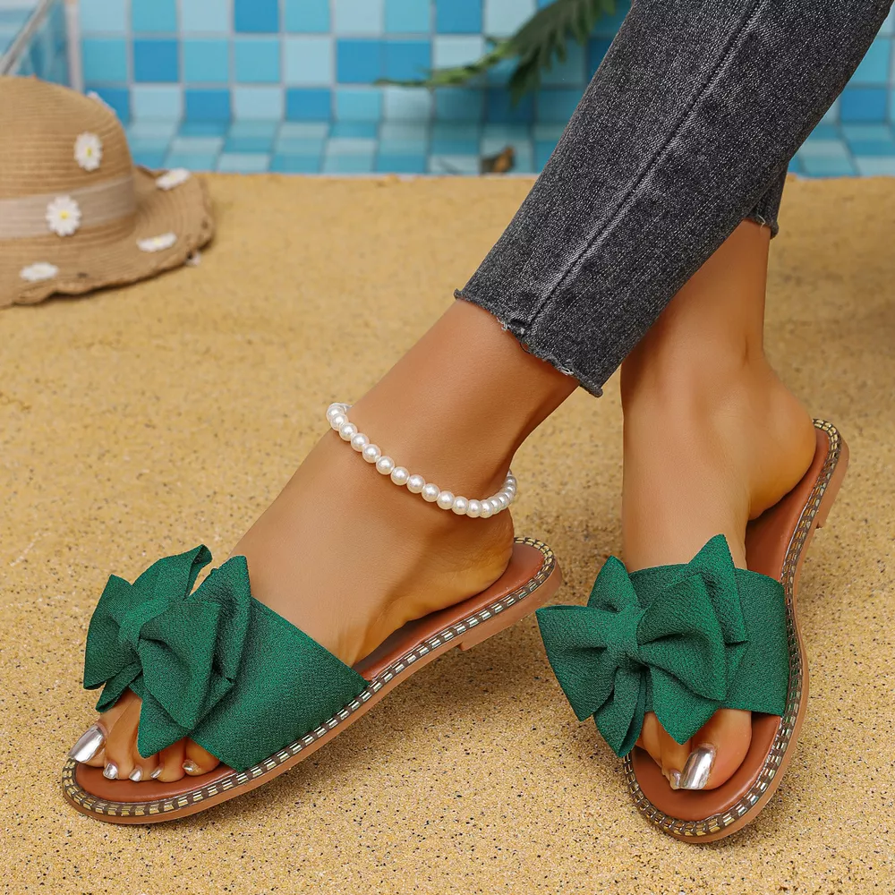 Bowknot Embellished Flat Sandals, image 12