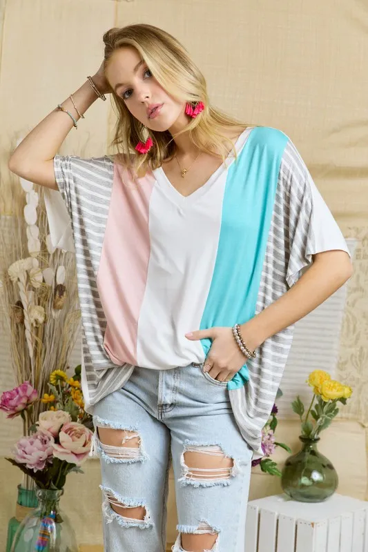 Colorblock Casual Knit Tunic Top, image 2