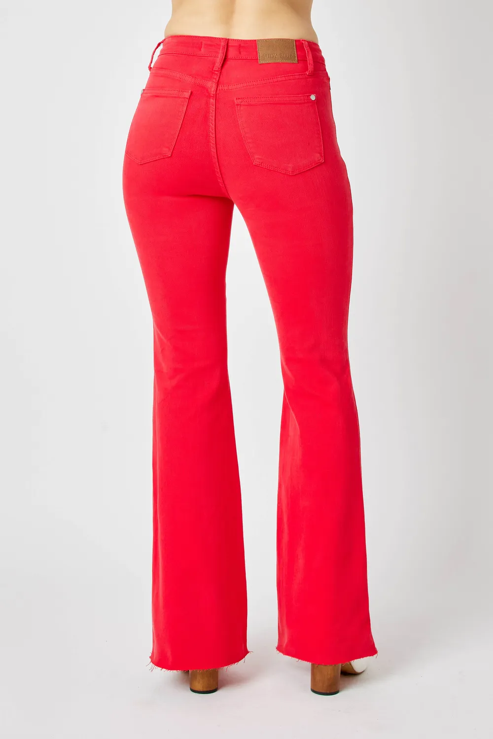 Full Size Hw Tummy Control Garment Dyed Flare Jeans Plus Size, image 2