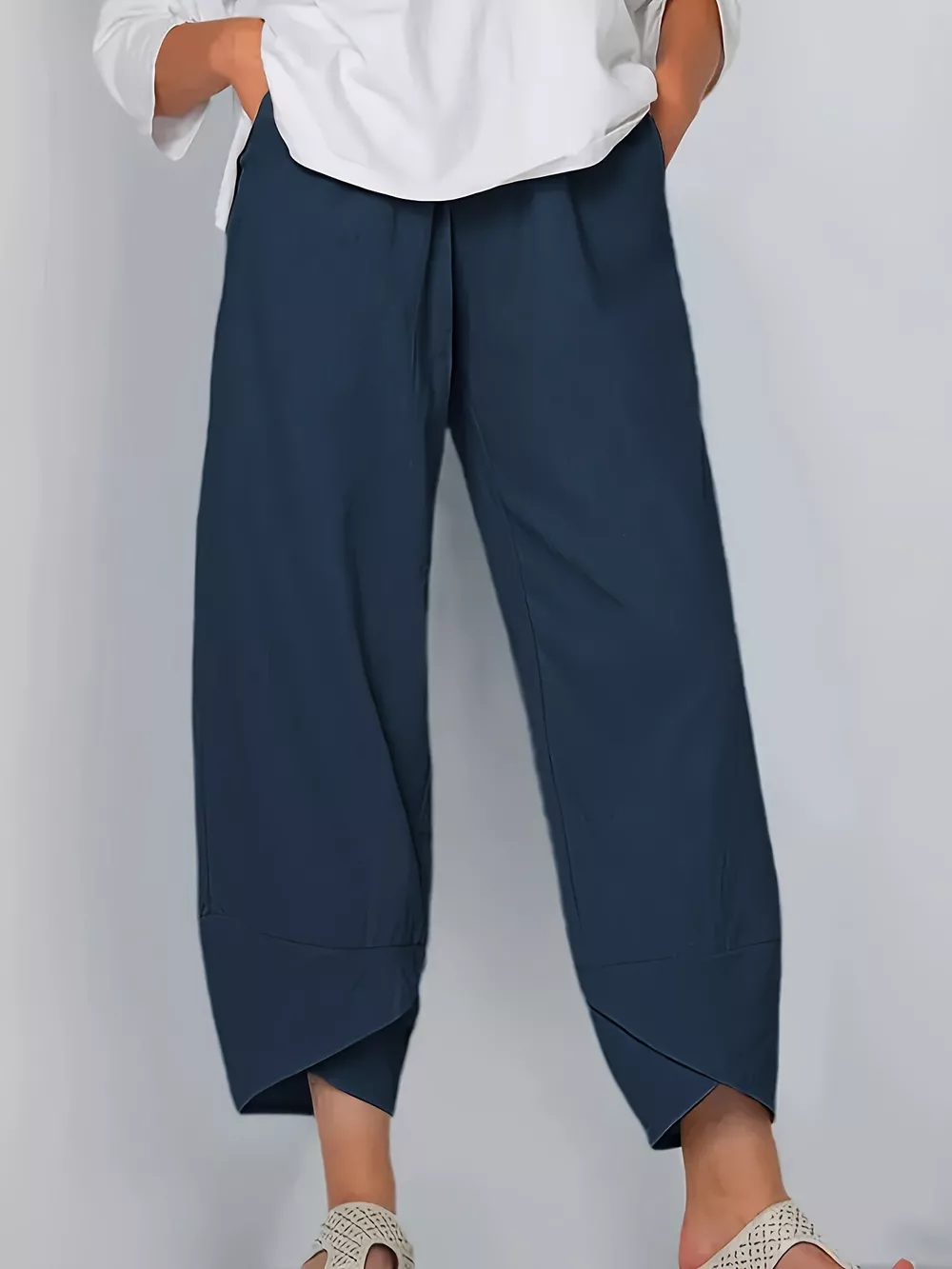Elastic Waist Pants with Pockets, image 8