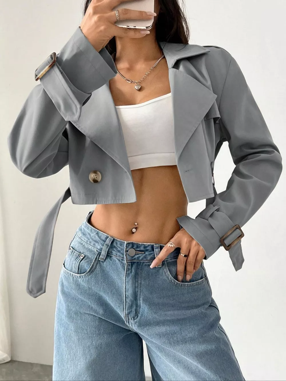 Double-Breasted Cropped Outerwear, image 10