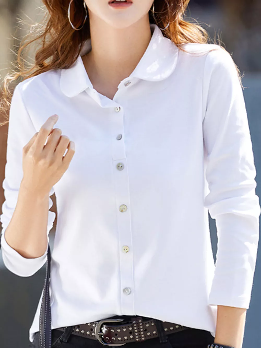 Full Size Button-Down Long Sleeve Shirt Plus Size, image 4