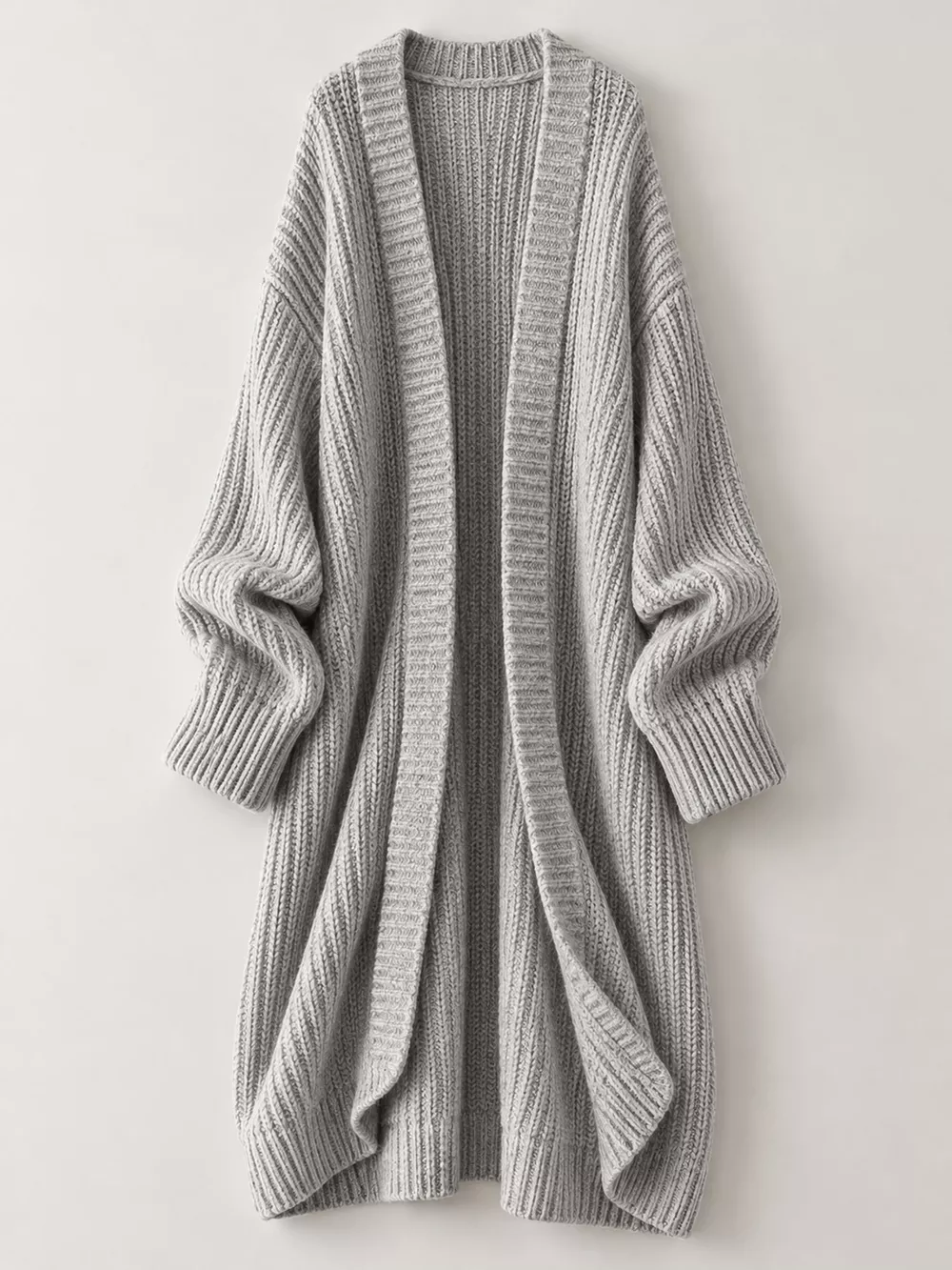 Full Size Chunky Knit Openwork Front Longline Cardigan Plus Size, image 57