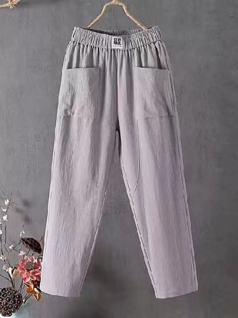 Full Size High-Waisted Elastic Loose Harem Pants Plus Size, image 7