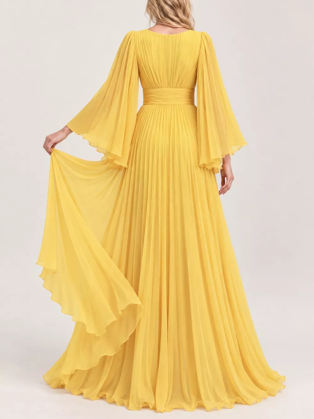 V-Neck Pleated Maxi Dress, image 11