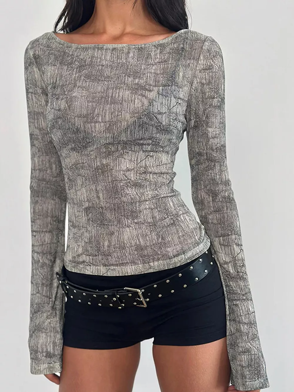 Printed Long Sleeve Slim Fit T-Shirt, image 6
