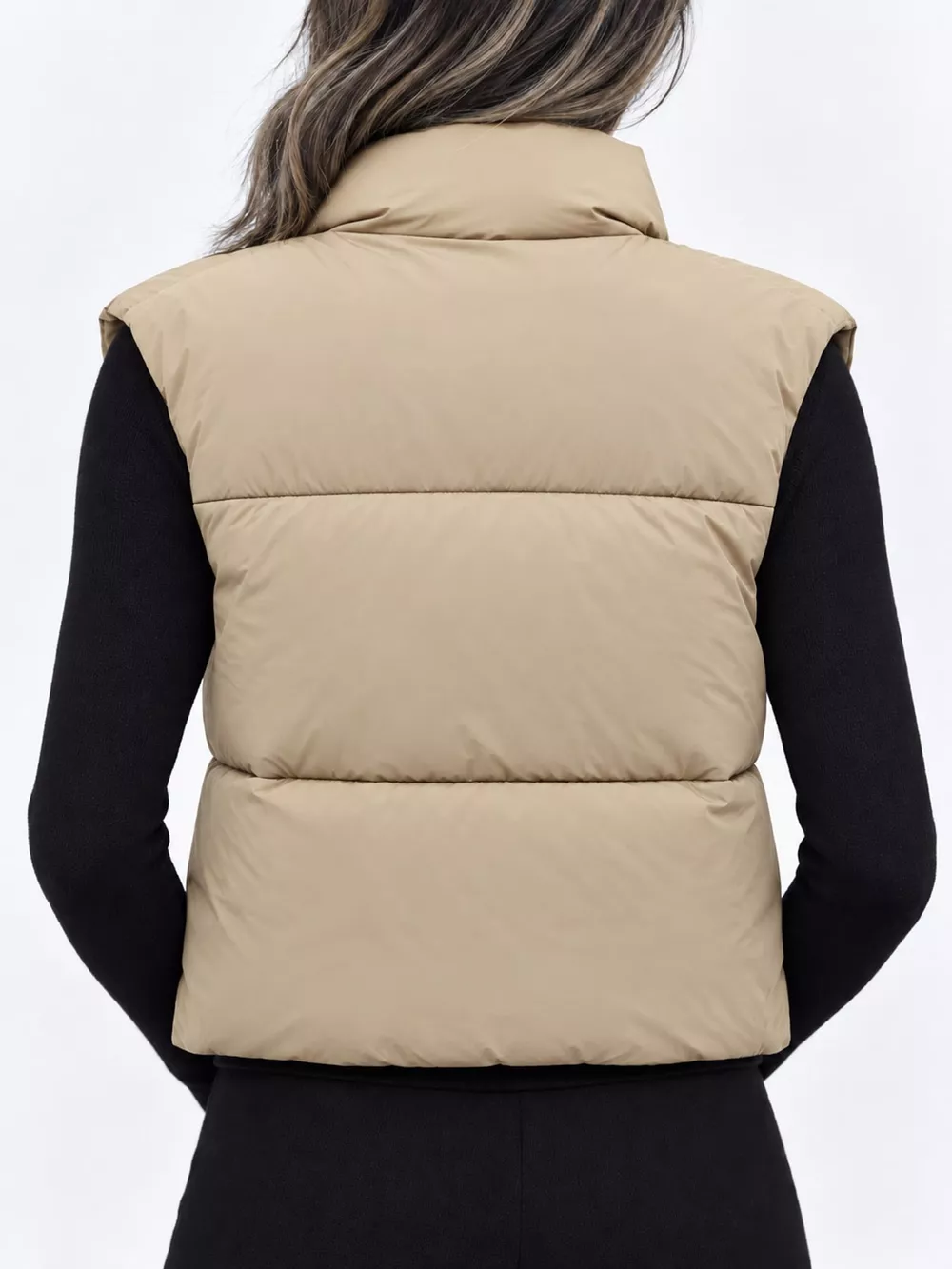 Zip-Up Puffer Vest Coat, image 2