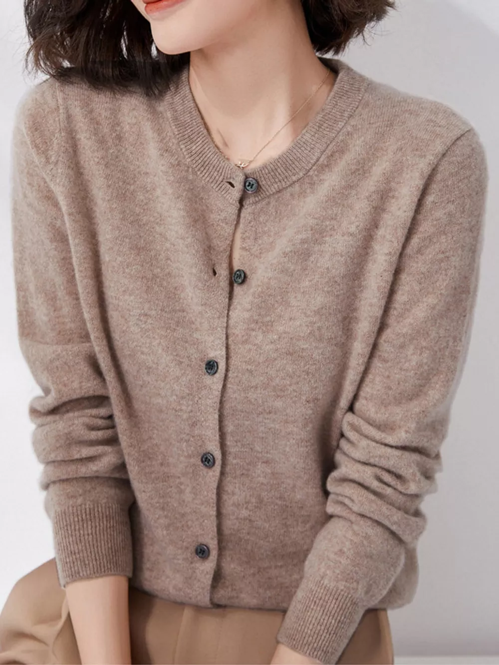 Crew Neck Button-Down Cardigan, image 38