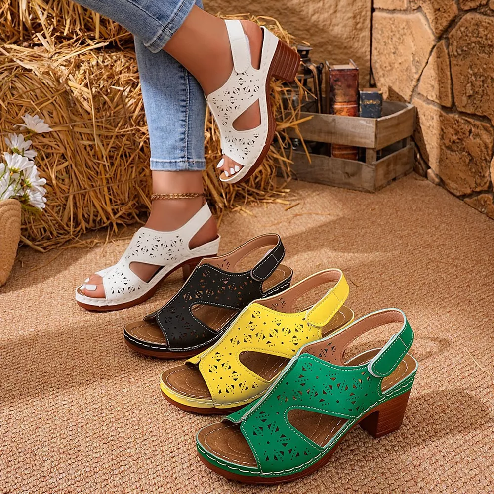 Open Toe Block Heels Sandals, image 2