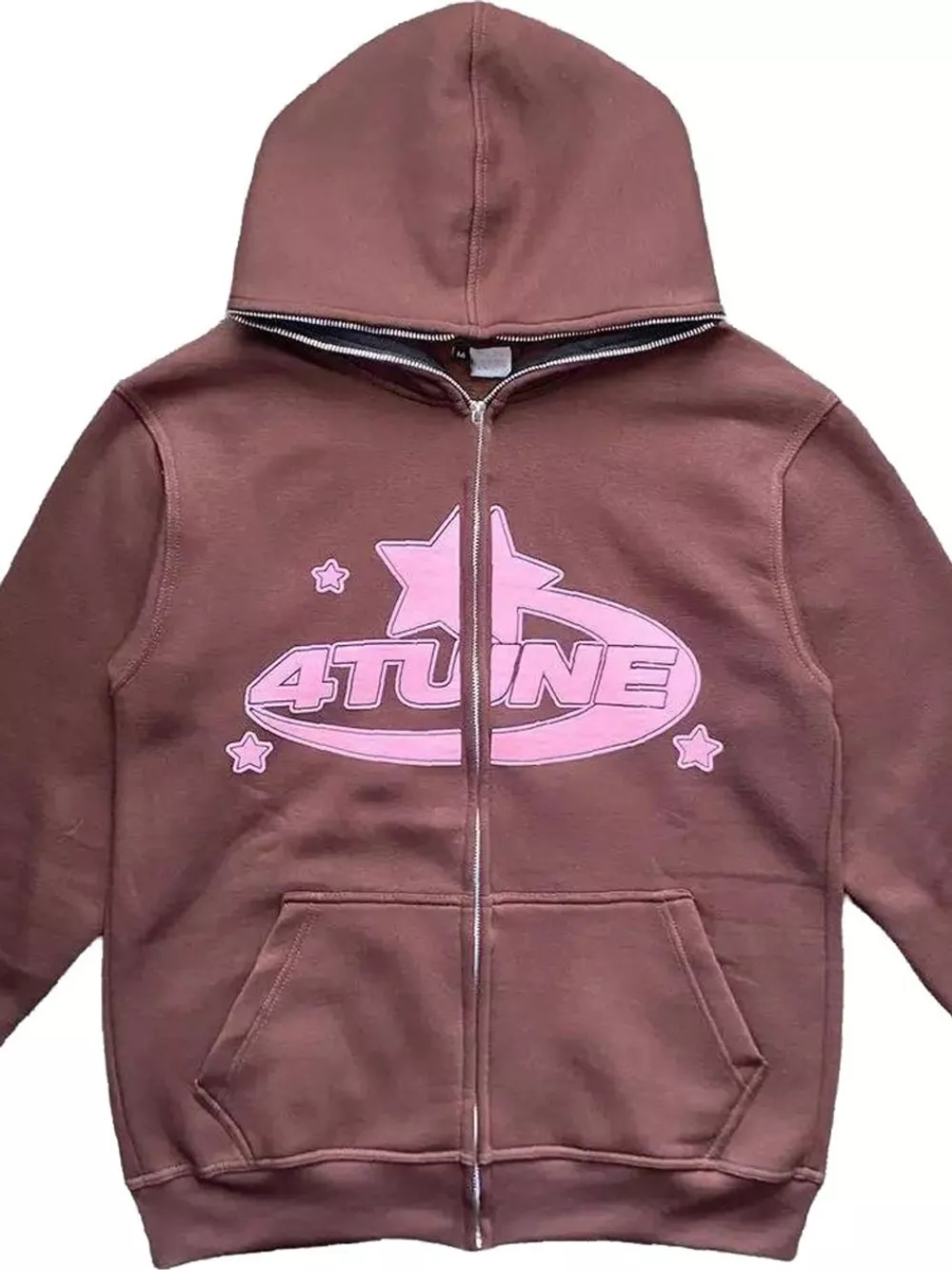 Full Size Letter Graphic Zip Up Hoodie Plus Size, image 4