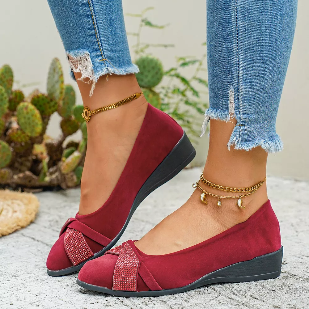 Rhinestone Embellished Wedge Slip-Ons, image 16
