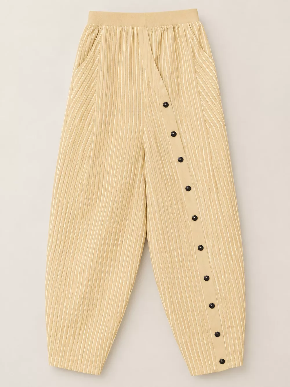 Striped Casual Pants with Side Button Detail, image 13