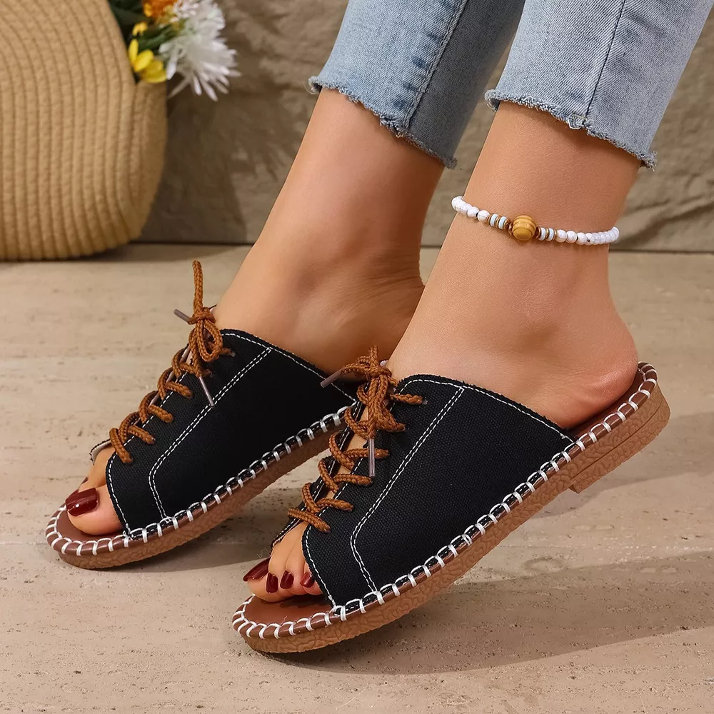 Open Toe Lace Up Sandals, image 4