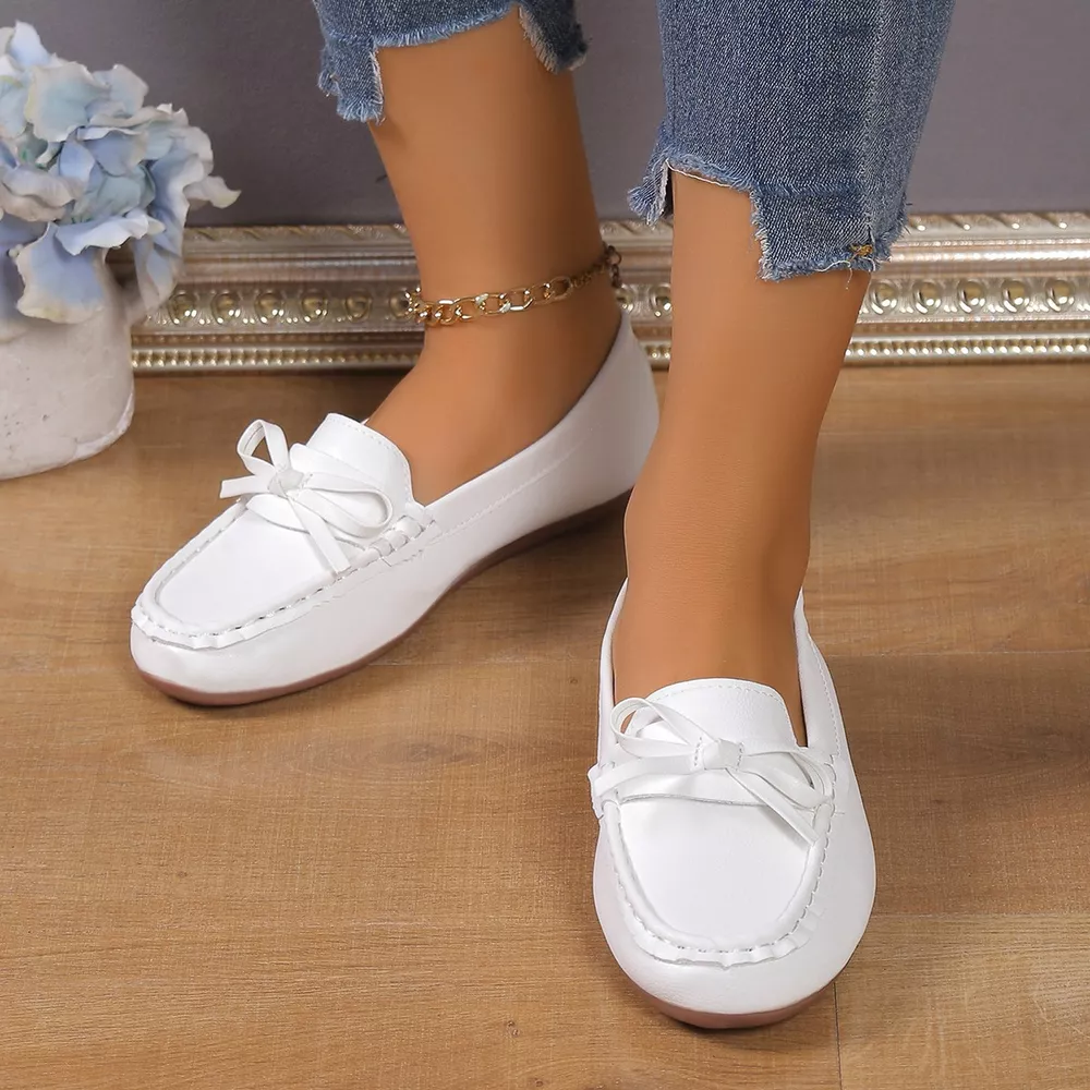 Bow Decor Round Toe Slip-Ons, image 3
