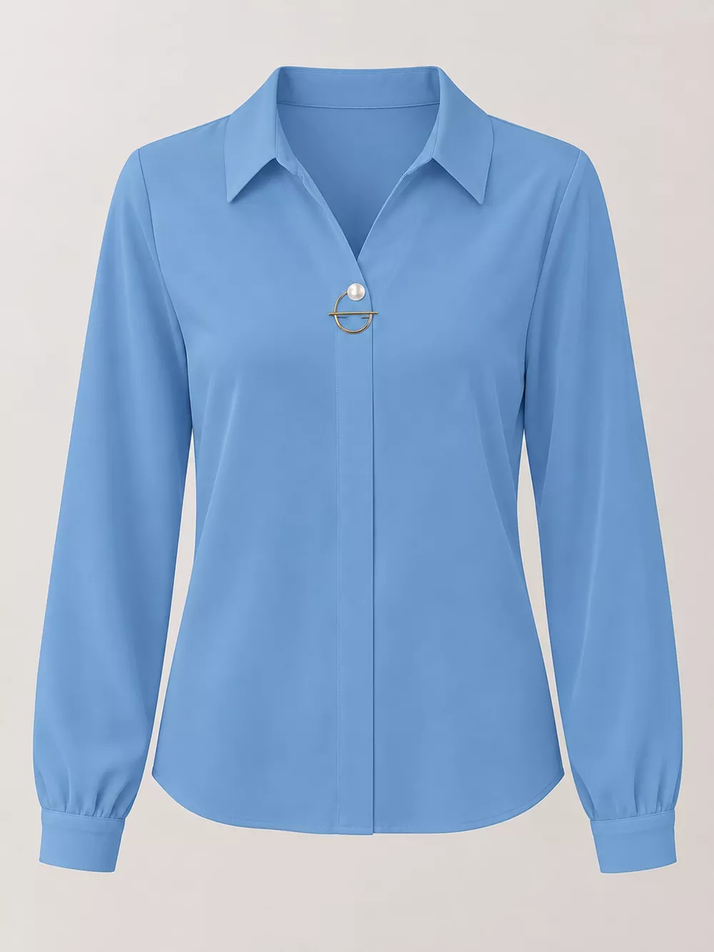 Long Sleeve Satin Blouse, image 42