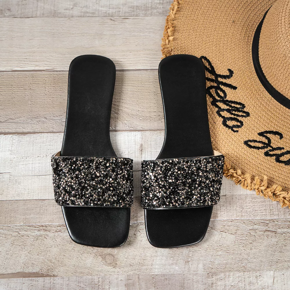 Open Toe Rhinestone Sandals, image 2