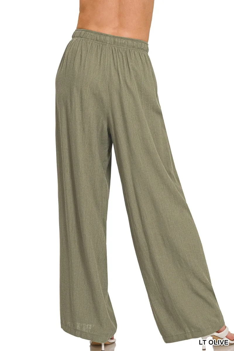 Linen Drawstring Pants, image 2