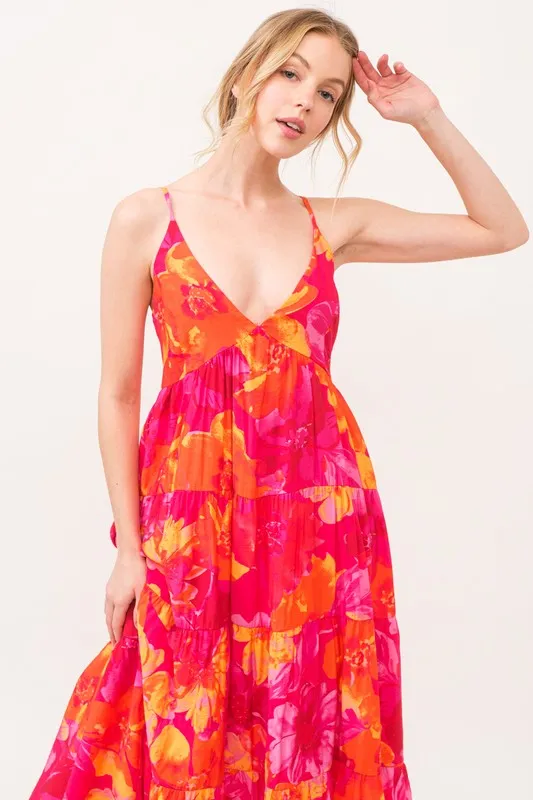 Floral Tiered Maxi Cami Dress with Pockets, image 5