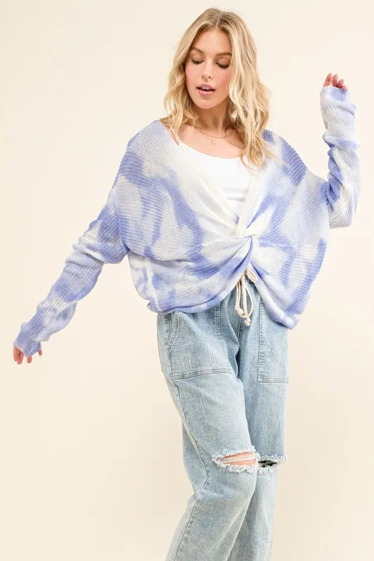 Blue Tie Dye Twisted Sweater, image 2
