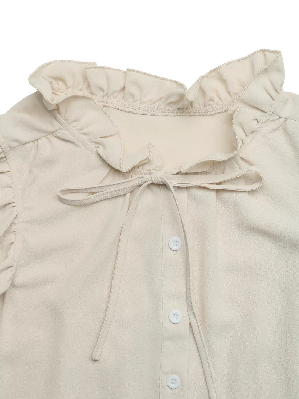 Ruffle Sleeve Tie-Neck Shirt, image 7