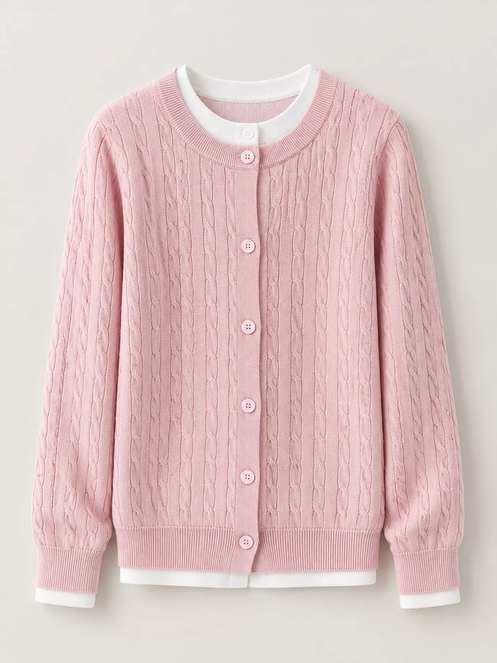 Cable-Knit Button-Down Cardigan, image 10