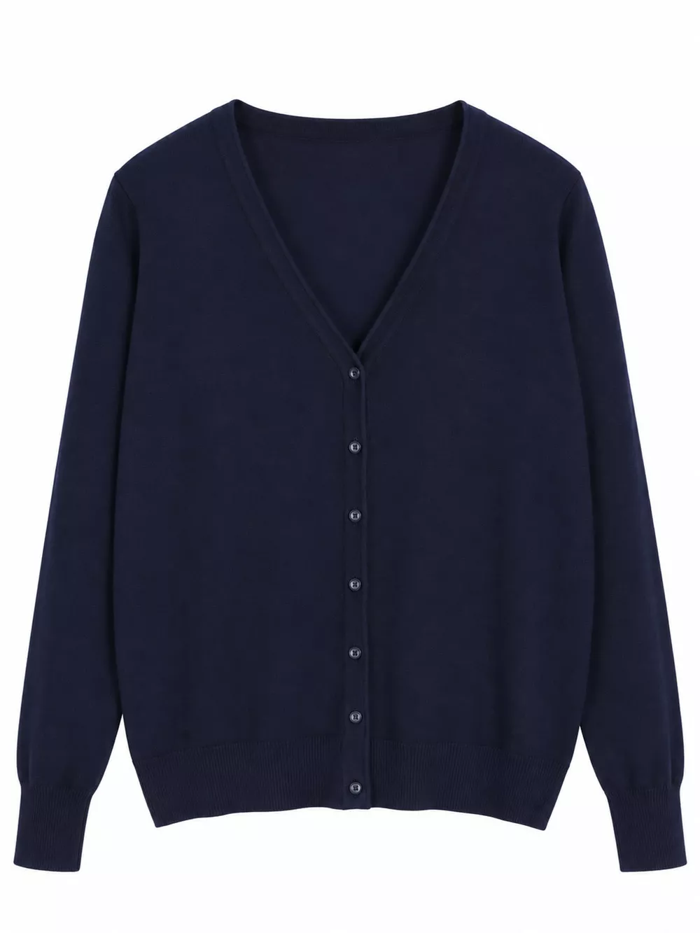 Classic V-Neck Button-Down Knit Cardigan, image 31