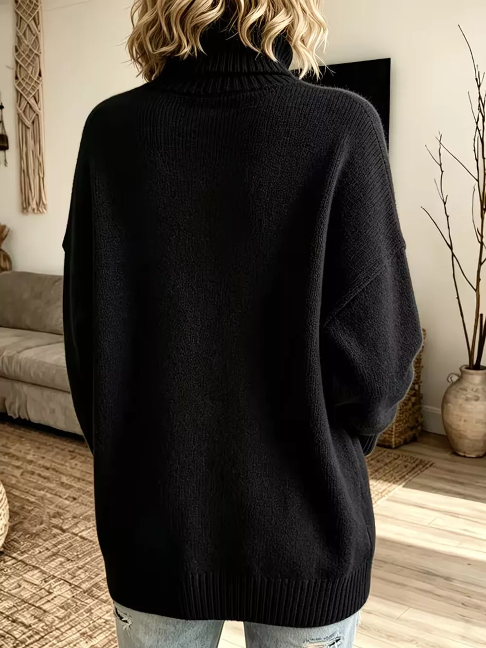 Turtleneck Dropped Shoulder Sweater, image 12