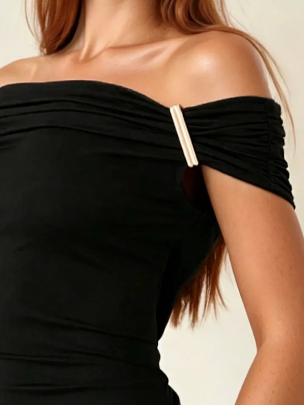 Off-Shoulder Ruched T-Shirt, image 5