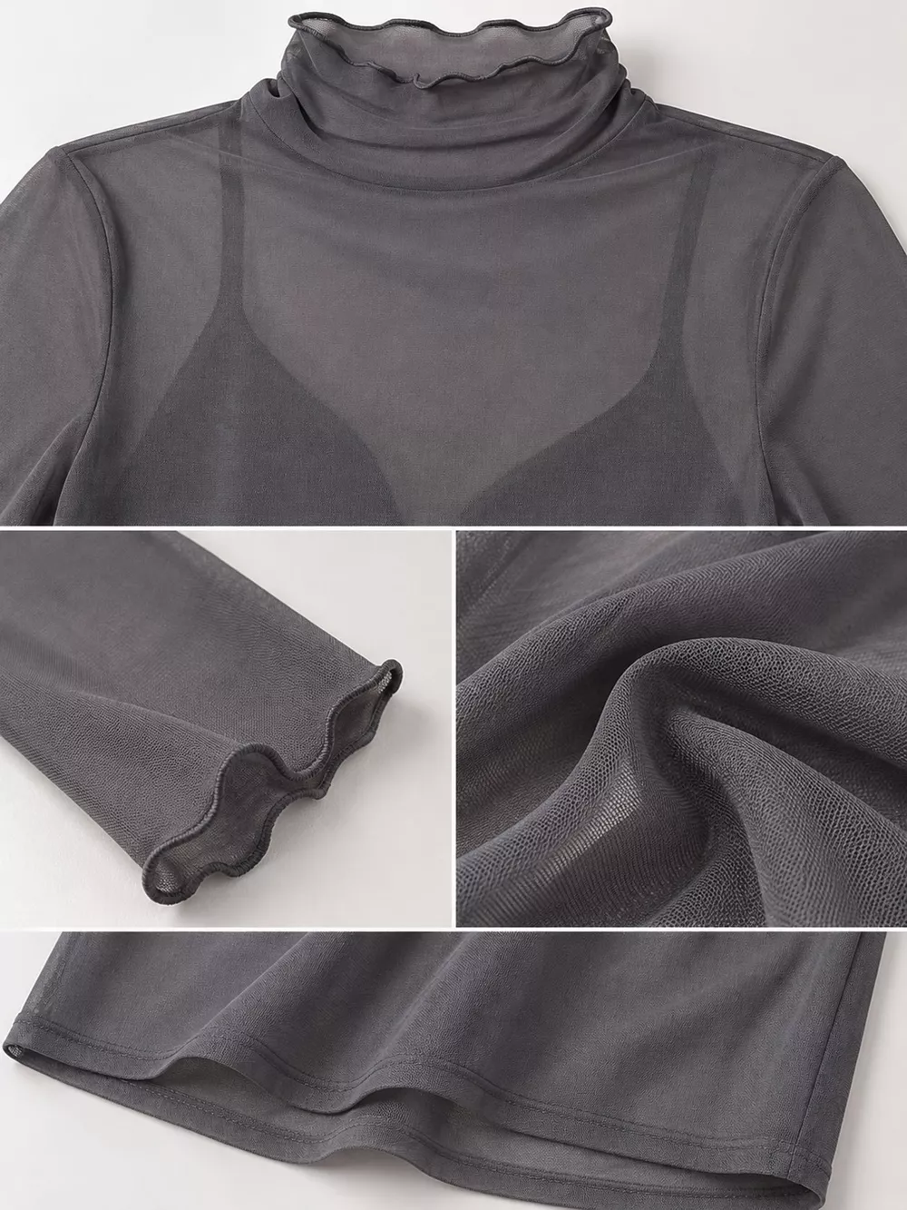 Turtleneck Long Sleeve Slim Fit T-Shirt, image 9